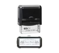OBSESSO Custom Library Stamp, From The Library Of [Your Name], Black Rubber Rectangular Stamp, 48mm x 18mm, 1 Line, Recommended For Books