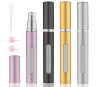 OBSGUMU 4pcs Mini Perfume Travel Bottle, Perfume Atomiser Refillable, 5ML Spray Bottles, Portable for Travel Holiday, Outdoor Activities and Business
