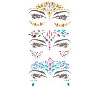 OBSGUMU Face Gems for Festivals, 3 PCS Adhesive Face Glitter Jewels Temporary Tattoo Sticker for Music Festival Holiday Party, Halloween, Christmas,Birthday Carnival
