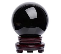 Obsidian Crystal Ball Ornaments - Sphere Balls for Witchcraft and Decorative, Divination & Feng Shui Home Decor,13cm