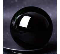 Obsidian Crystal Ball, Rare Black Quartz with Stand,60mm