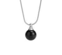 Obsidian Crystal Necklace with Silver Chain,Essential Oils Diffuser Necklaces for Women Fshion Small Ball Pendant Chork Amulet Jewelry Gifts for Girls Birthday Christmas Obsidian