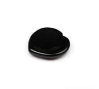 Obsidian Heart Natural Stone - Polished Crystal with Energy Properties, Heart Polished Stone, Worry Heart Stone 4 x 4 x 0.7 CM (Obsidian)