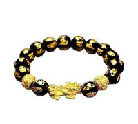 Obsidian Lucky Stone Bead Thermochromic Piyao pixiu Bracelet Men and Women Wristband Rich Auspicious Feng Shui Bracelet Manufact Practical design
