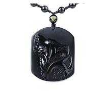 obsidian necklace, Black Obsidian Carving Wolf Head Obdidian Amulet Pendant Jade Pendant Necklace Obsidian Blessing Lucky Pendant Jade Jewelry