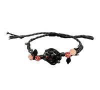 Obsidian Necklace - Irregular Obsidian Pendant Necklace | Creative Black Stone Hand Woven Bracelets Stone Bead Necklace for Women Men Husband Teens Youth, Consulte la descripción, Crystal, See