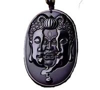 obsidian necklace, Natural Obsidian Buddha Necklace Pendant Men's Pendant Jade Jewelry Fine Jewelry
