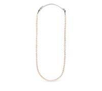 OBSIDIAN pearl leather necklace - White One Size