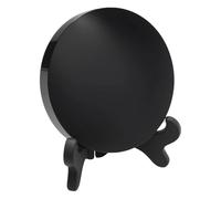 Obsidian Scrying Mirror, Meditation Crystal Tool, Divination Ritual Glass, Natural Round Decor, Wooden Stand Energy Focus Spiritual Healing Bedroom Living Room Office Yoga Studio Corner 3.14 Inch
