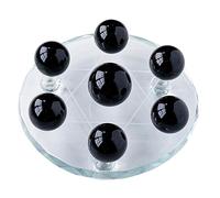Obsidian Seven Star Array Feng Shui Crystal Ball Decoration Home Furnishing Articles Stone,chassis-18cm Gemstone Stone