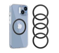OBSOLLDD 4 PCS Universal Metal Ring Sticker,Phone Cases Metal Rings for Ring Sticker for phone 16/15/14/13/12/11 Series/Car Holder（black）