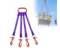 Obstacle car Four Leg Bridle Web Sling, Polyester Strap Lifting With Quick-release Buckle & Wide-mouth Hook, Heavy Duty Rigging Strap For Safe Towing & Cargo Handling Breakdown car(2 tons - 1.5 m)
