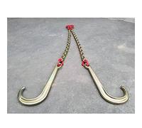 Obstacle Car Towing Rope 4/5T Working Load Limit, Breakdown Car J Type Trailer Hook, Flatbed Truck Trailer Safety Tow Chain(Gold,5t)