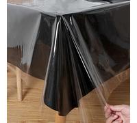 Obstal Clear Plastic Tablecloth 54 x 108 Inch, 100% Waterproof Oil-Proof Spill-Proof Vinyl PVC Table Cloth, Wipeable Rectangle Tablecloth Protector for Dining Table, Outdoor and Indoor Uses, Clear
