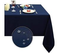 Obstal Rectangle Table Cloth, Oil-Proof Spill-Proof and Water Resistance Microfiber Tablecloth, Decorative Fabric Table Cover for Outdoor and Indoor Use (Navy Blue, 60 x 102 Inch)