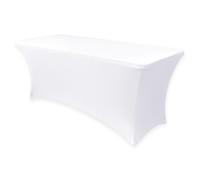 Obstal Spandex Table Cover 5ft Fitted Tablecloth Rectangular - Stretch Rectangle Folding Table Cloth for Birthday Party Wedding Banquet, White, 60L x 30W Inch