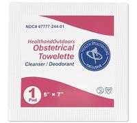 Obstetrical Towelettes Body Cleansing Wet Napkins Individually Wrapped 125 Count Towelettes, 5 x 7 inch Moist Towel For Wound Care and Skin Cleansing
