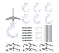 OBSTKUCHEN 6 Sets Large Swag Ceiling Hooks Heavy Duty Swag Hook with Hardware for Hanging Plants Ceiling Installation Cavity Wall Fixing (White)