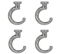 OBSTKUCHEN Large Swag Ceiling Hooks Heavy Duty Swag Hook with Hardware for Hanging Plants Ceiling Installation Cavity Wall Fixing (4, Silver)