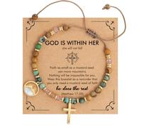 OBSUN Bracelets for Women Natural Stone Best Friend Heart Evil Eye Turtle Wave Inspirational Bracelet Birthday Gifts Graduation Christmas Mother’s Day Gift for Friends Bestie Mom Daughter, 12inches