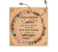 OBSUN Bracelets for Women Natural Stone Best Friend Heart Evil Eye Turtle Wave Inspirational Bracelet Birthday Gifts Graduation Christmas Mother’s Day Gift for Friends Bestie Mom Daughter, 12inches