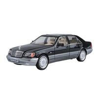 OBTABYBQX Diecast 1:24 For Benz W140 S320 SEL Alloy Retro Old Car Model Scale Exquisite Metal Vehicle Model Collectors Ornaments Keepsake(Black with silvery)