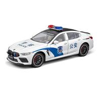 OBTABYBQX Diecast 1/24 For BMW M8 Alloy Police Car Models Mini Vehicle Replica Simulation Car Model Exhibition Collection Keepsake(White)