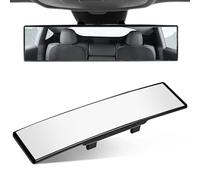 OBTANIM Car Rearview Mirror 12 Inch HD Glass Anti Glare Clip On Panoramic Wide Angle Car Interior Rear View Mirror Accessories for Car SUV Trucks (White)