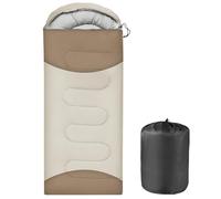 OBTANIM Sleeping Bags Portable Waterproof Camping Sleeping Bag for Adults Kids 4 Seasons Cold Weather or Warm Backpacking Hiking Mountaineering Indoor Outdoor Use (Grey and Khaki)