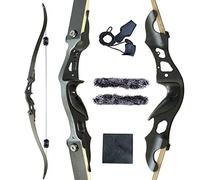 OBTOUTDOOR Black Hunter Takedown Recurve Bows Archery Set Adult Archery Bow Longbow 60" 20-55 lbs Right Hand Aluminium alloy Riser with Arrow Rest for Outdoor Targeting Practice Competition (40lbs)