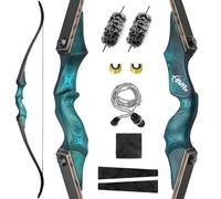 OBTOUTDOOR Black Hunter Takedown Recurve Bows for Adults Archery Bow Set 60" 20-60 lbs Right Hand Wooden Riser with Arm Guard and Finger Guard for Outdoor Training Competition (40 lbs)