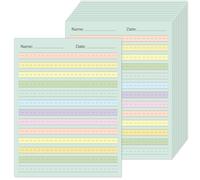 OBUSATT Kindergarten Practice Paper Multi-Color Raised Line Primary Writing Paper with 0.5inch Spacing Kindergarten Handwriting Tablet for Kids Teachers Sensory with Line, 8.5 x 11 Inch 50 Sheets
