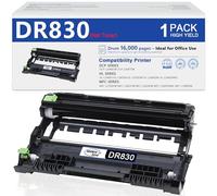 OBUWEU DR830 Drum Unit Black, High Yield for Brother HL-L2400D et al., 16000 Page Yield