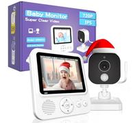 OBVHNUA Baby Monitor 720P Video 2.8 Inch VOX Mode Camera Zoom 2 Way Audio with Night Vision Feeding Alarm Temperature Sensor for Parents