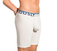 Obviously EveryMan AnatoMAX Boxer Brief 9 inch Leg Mens White Underwear (M/34-36)