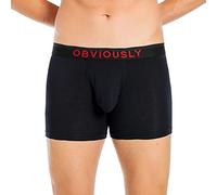 Obviously Freeman Anatofree 3 Inch Leg Boxer Brief Mens Black Underwear (M/34-36)