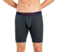 Obviously Freeman Anatofree 9 Inch Leg Boxer Brief Mens Ash Underwear (M/34-36)