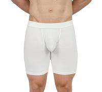 Obviously Men's Underwear 6 Inch Boxer Briefs EliteMan AnatoMAX (White/L)
