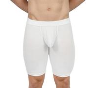 Obviously Men's Underwear 9 Inch Boxer Briefs EliteMan AnatoMAX (White/S)