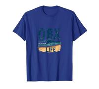 OBX Life: Coastal Wave Graphics for Beach Enthusiasts T-Shirt, Men, Royal Blue, Large
