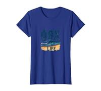 OBX Life: Coastal Wave Graphics for Beach Enthusiasts T-Shirt, Women, Royal Blue, Medium
