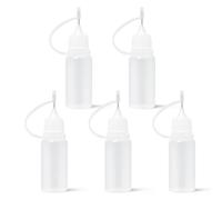 OBYJCA Precision Tip Applicator Bottles, 5 PCS Quilling Glue Needle Bottle 10 ml Bottles Liquid Dropper Filling Shaker for DIY Craft, Oiler Bottle, Small Gluing Projects, White