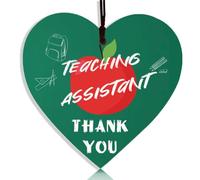 OBYJCA Teaching Assistant Gifts for Women, Thank You Teacher Gifts, Wooden Heart Plaque Teacher Gift for Colleagues Nurse Teacher Mentor Coach