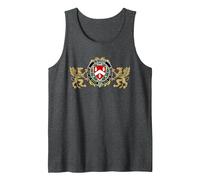 O'Byrne/Byrne Irish Badge w/Tartan & Griffins Tank Top, Men, Dark Heather Grey, XX-Large
