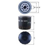 MAHLE Oil Filter OC1673 - Spin-on, 80mm outer, 58mm inner, 87mm height - Knecht