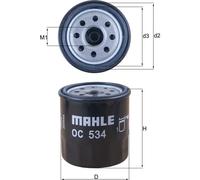Oil filter Spin-on Filter OC 534 MAHLE for TOYOTA DAIHATSU DAEWOO SUZUKI CITROËN