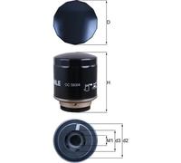 Oil filter Spin-on Filter OC 593/4 MAHLE for VW AUDI SEAT SKODA