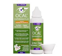 OCAL Euphrasia Plus Eye Wash - 100ml | with Aloe Vera & Sodium Hyaluronate | for Red, Tired, Gritty Eyes | Includes Eye Cup | pH 7.2 Buffered | Gentle Daily Cleanse