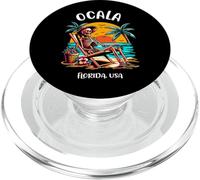Ocala Florida Funny Skeleton in the Hot Sun Design PopSockets PopGrip for MagSafe