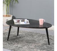 ocala marble top coffee table in black with black metal legs